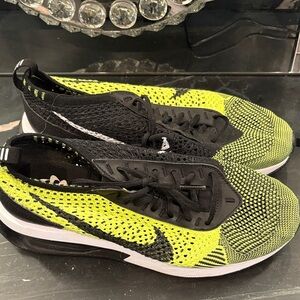 Nike Flyknit Black and Neon Green Athletic Shoes